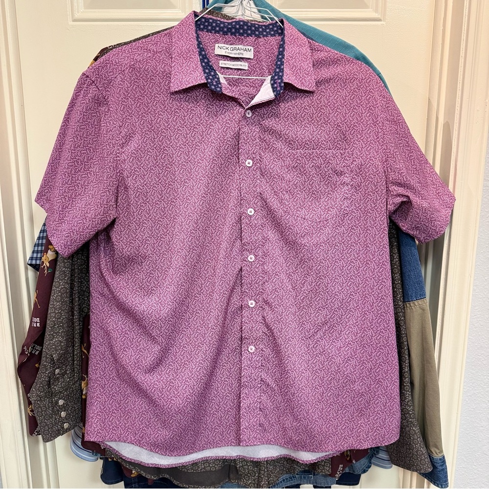 Men's Purple Patterned Shirt